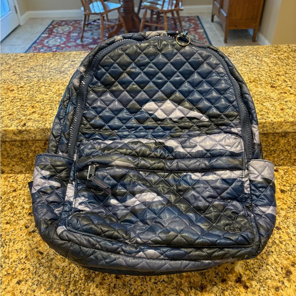 Oliver Thomas Wingwoman Laptop Backpack (Blue Camo Quilted Backpack)